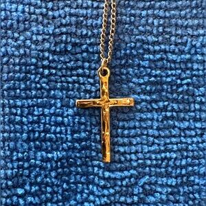Elegant Gold Filled Cross Pendant and Necklace